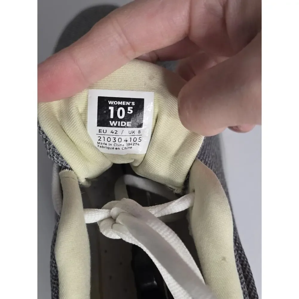 KURU Flex Via Women's 10.5 Wide Sneaker Dove Gray-Pale Lime Lace Up Shoe Running